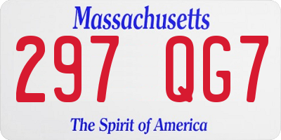 MA license plate 297QG7