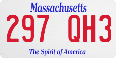 MA license plate 297QH3
