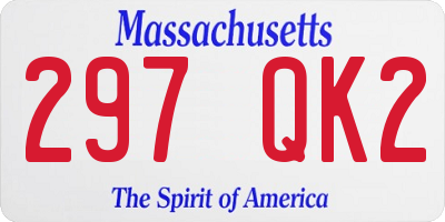 MA license plate 297QK2