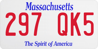 MA license plate 297QK5