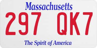 MA license plate 297QK7