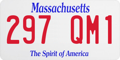 MA license plate 297QM1