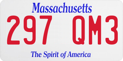 MA license plate 297QM3