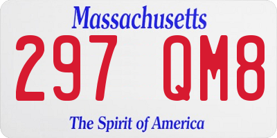MA license plate 297QM8