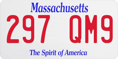 MA license plate 297QM9