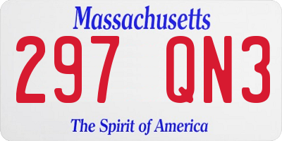 MA license plate 297QN3