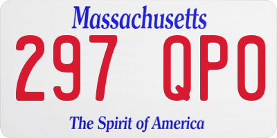 MA license plate 297QP0