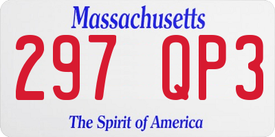 MA license plate 297QP3