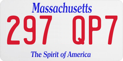 MA license plate 297QP7