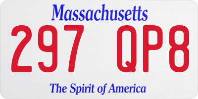 MA license plate 297QP8