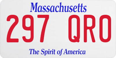 MA license plate 297QR0