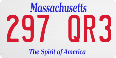 MA license plate 297QR3