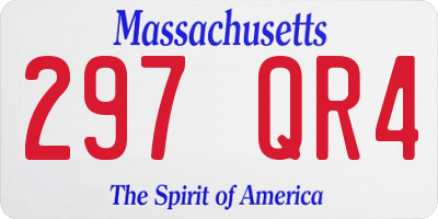 MA license plate 297QR4