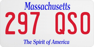 MA license plate 297QS0