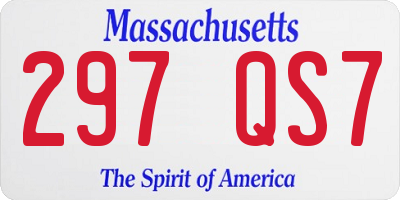 MA license plate 297QS7