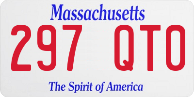 MA license plate 297QT0