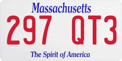 MA license plate 297QT3