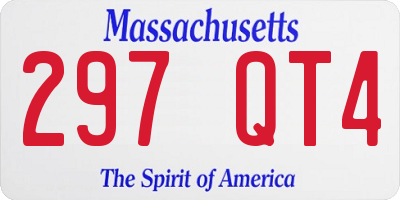 MA license plate 297QT4