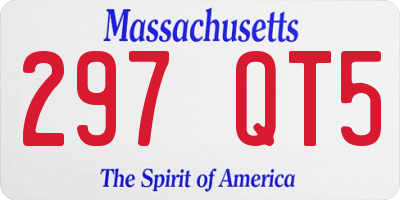 MA license plate 297QT5