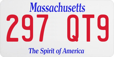 MA license plate 297QT9