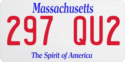 MA license plate 297QU2