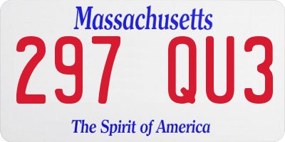 MA license plate 297QU3