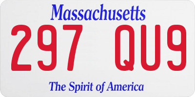 MA license plate 297QU9