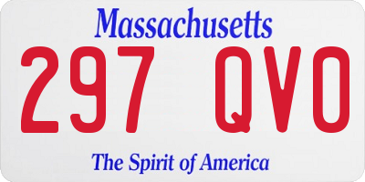 MA license plate 297QV0