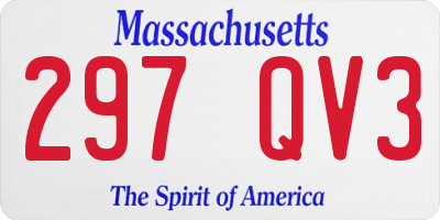 MA license plate 297QV3