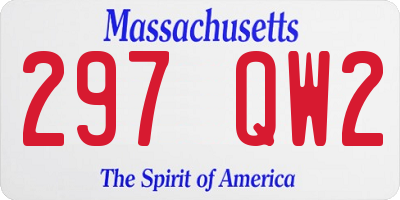 MA license plate 297QW2