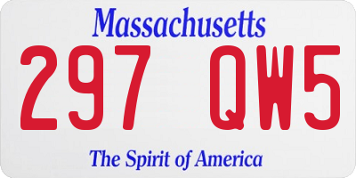 MA license plate 297QW5