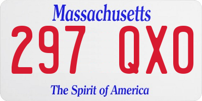 MA license plate 297QX0