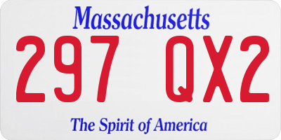 MA license plate 297QX2