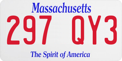 MA license plate 297QY3