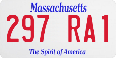 MA license plate 297RA1