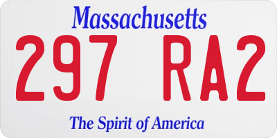 MA license plate 297RA2