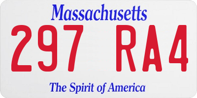 MA license plate 297RA4