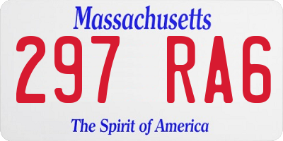 MA license plate 297RA6