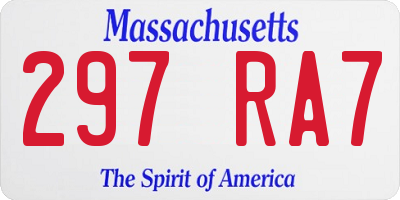 MA license plate 297RA7