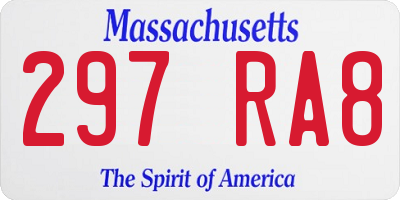 MA license plate 297RA8