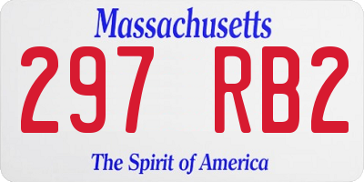 MA license plate 297RB2