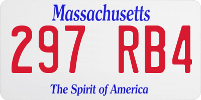 MA license plate 297RB4