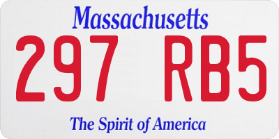 MA license plate 297RB5
