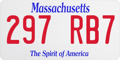 MA license plate 297RB7