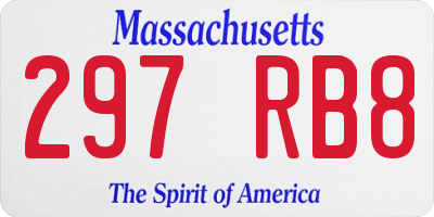 MA license plate 297RB8