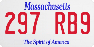 MA license plate 297RB9