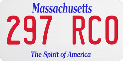 MA license plate 297RC0