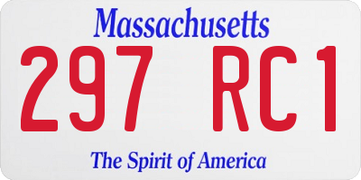 MA license plate 297RC1