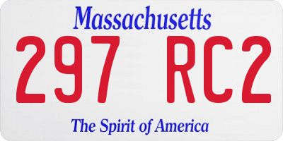 MA license plate 297RC2