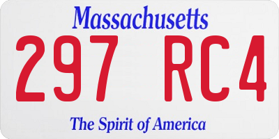 MA license plate 297RC4